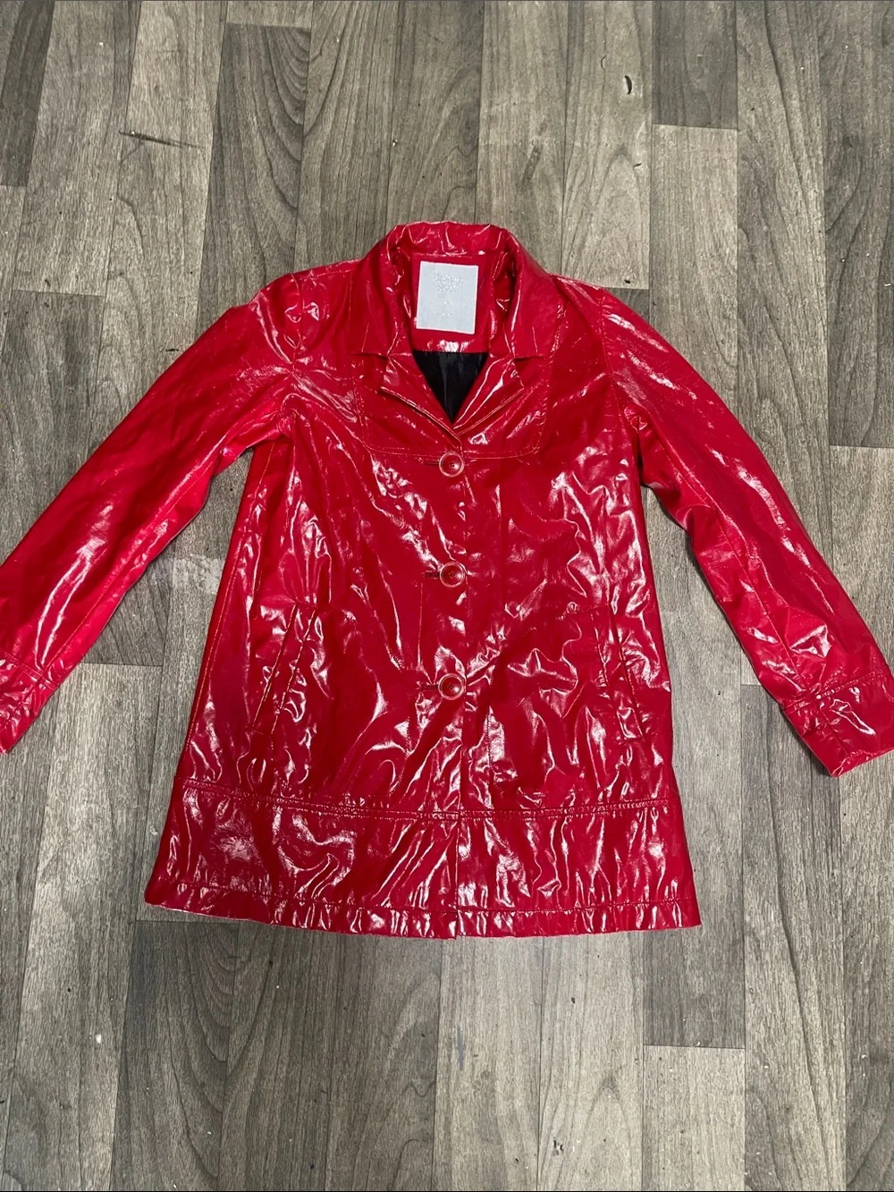 Alessandro Dell'Acqua Red Patent Trench Coat